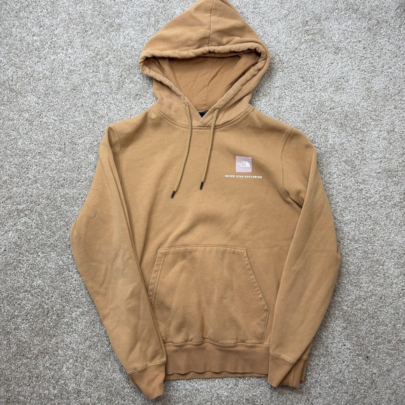 The North Face Other - The North Face Hoodie Mens Small Brown Pullover Never Stop Exploring Sweatshirt